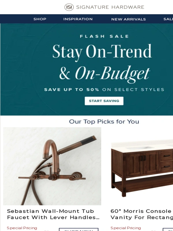 Signature Hardware - ? Save hundreds on your home refresh
