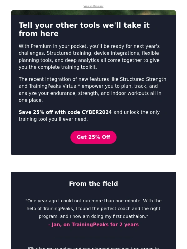 TrainingPeaks - Get Premium at the lowest price of the year!