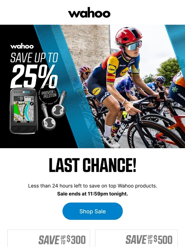 Wahoo Fitness - FINAL HOURS: Save up to $500 on top products ⏰?