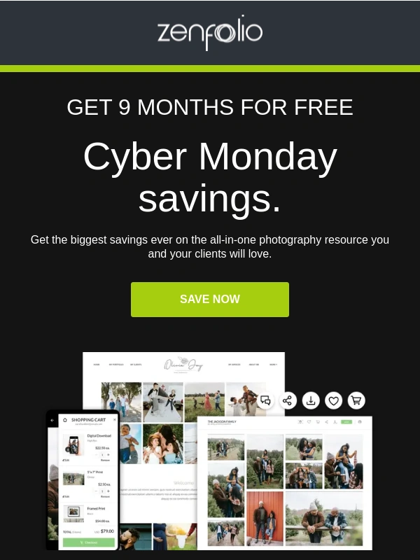 Zenfolio - 9 Months Free – Cyber Monday Offer