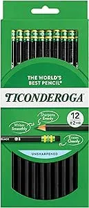 24 Count (12x2) Ticonderoga Wood-Cased Pencils, Unsharpened, 2 HB Soft (Black) 2 for $4.38 + Free Shipping w/ Prime or on $35+