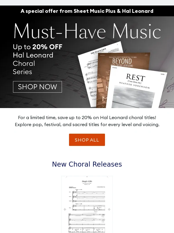 Sheet Music Plus - Must-Have Choral Music ?