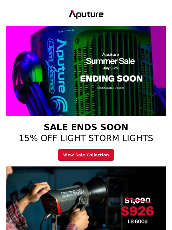 Aputure - Summer Sale Ends Soon