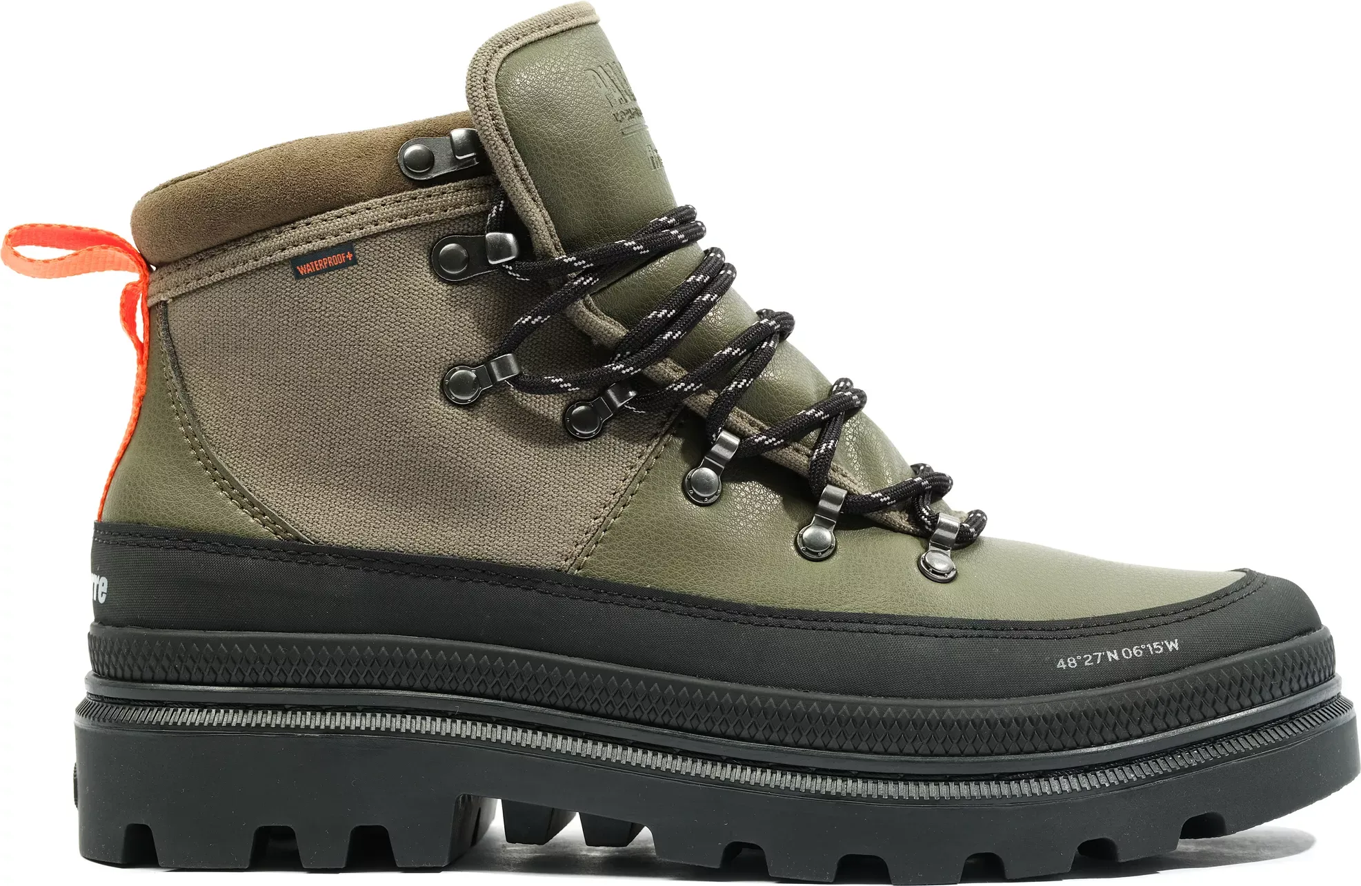 PALLADIUM-US Palladium Boots Unisex Pallatrooper Hiker Wp+ X Finisterre Olive Night - OLIVE NIGHT - Size: 10.5 12