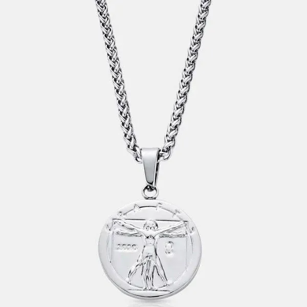 CRAFTD Men's Vitruvian Silver Pendant Necklace
