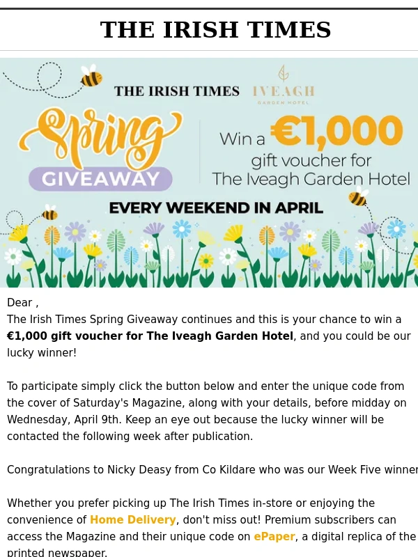 Irish Times - Could this be your lucky week?
