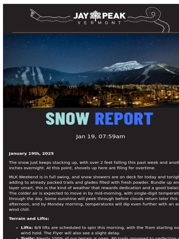 Jay Peak - Snow Report