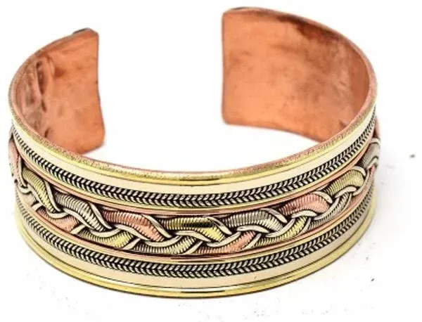 DZI (J) Copper and Brass Cuff Bracelet