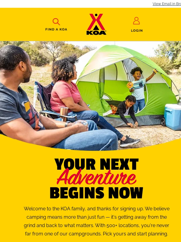 KOA - Welcome to KOA,Farrell!