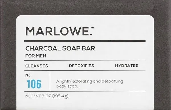 Marlowe. No. 106 Charcoal Soap 7 oz Body Bar Soap for Men