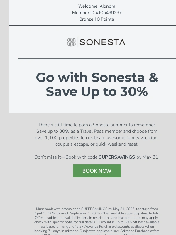 Sonesta - Still Deciding? Up to 30% Off Ends Soon!