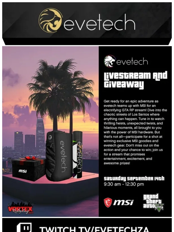 Evetech - Epic GTA V Action Awaits: evetech & MSI's Ultimate Giveaway Stream!