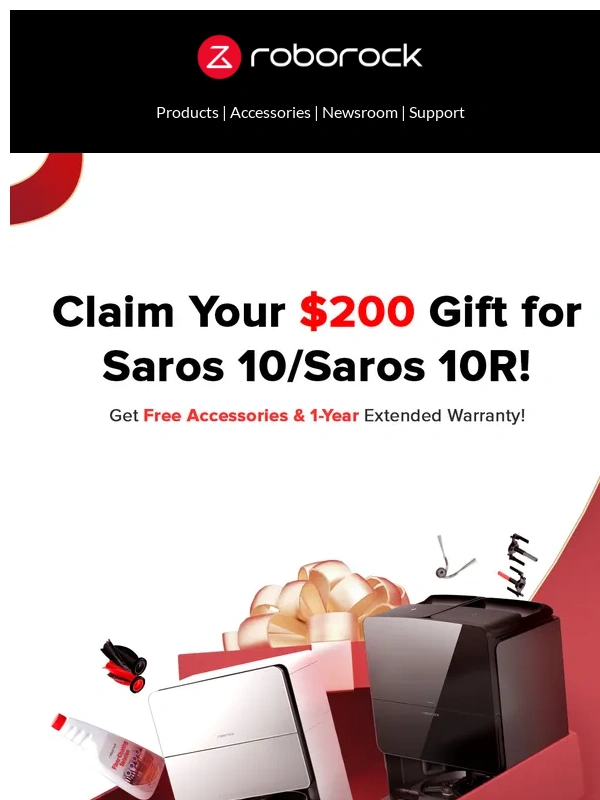 Roborock - ⏰Hurry up: Claim Your $200 Gift for Saros 10/Saros 10R!