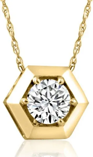 Bliss Diamond 1/2ct Lab Grown Diamond Solitaire Geometric Pendant Necklace in 14K