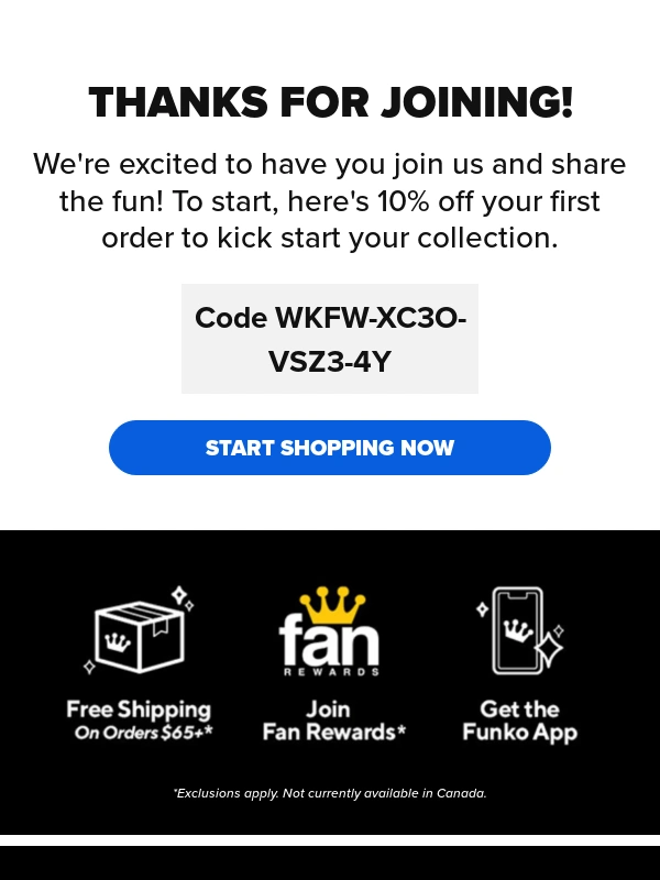 Funko - Welcome to Funko! Last Chance For 10% Off