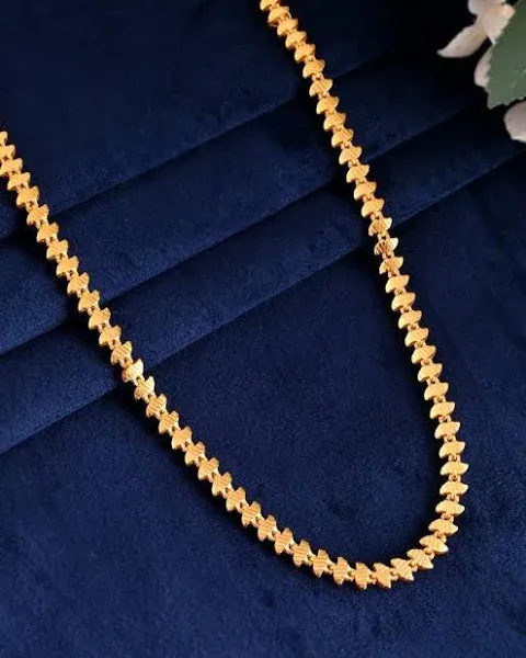 Leaf Shaped Gold Plated Chain for Men