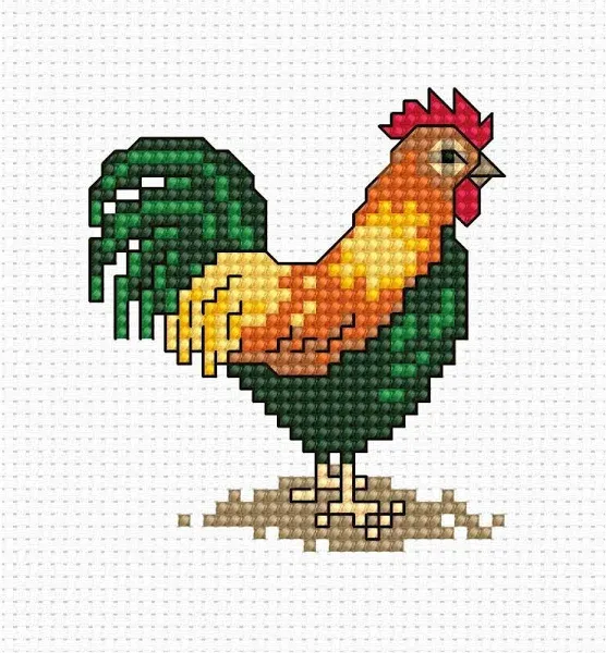 Cock Counted Cross-Stitch Kit B018L