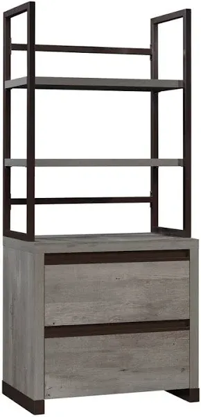 Gracie Oaks Mystic Oak File Cabinet and Hutch