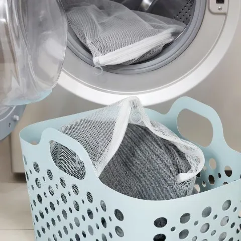 Ikea SLIBB Washing bag, set of 2, white/gray