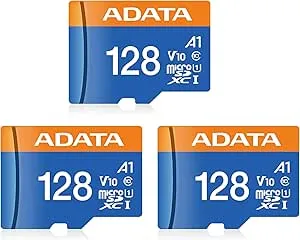 Amazon.com: ADATA Premier 128GB 3-Pack MicroSDHC/SDXC UHS-I Class 10 V10 A1 Memory Card with Adapter Read up to 100 MB/s (128GB 3 Pack) : Electronics $19.99