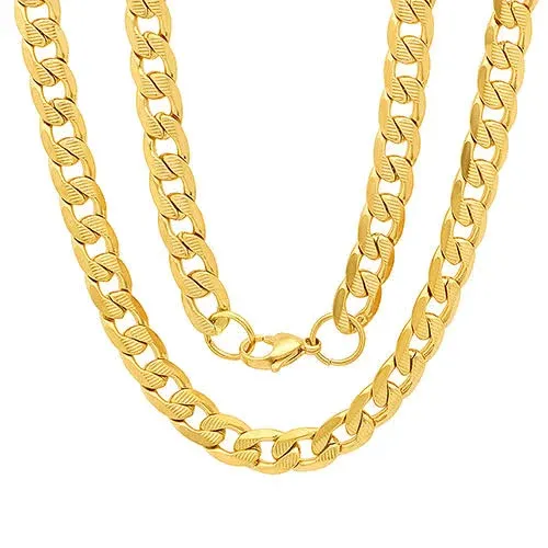 Steeltime Men's stainless steel accented Cuban Chain link necklace