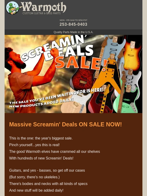 Warmoth - Here is the sale you've been waiting for