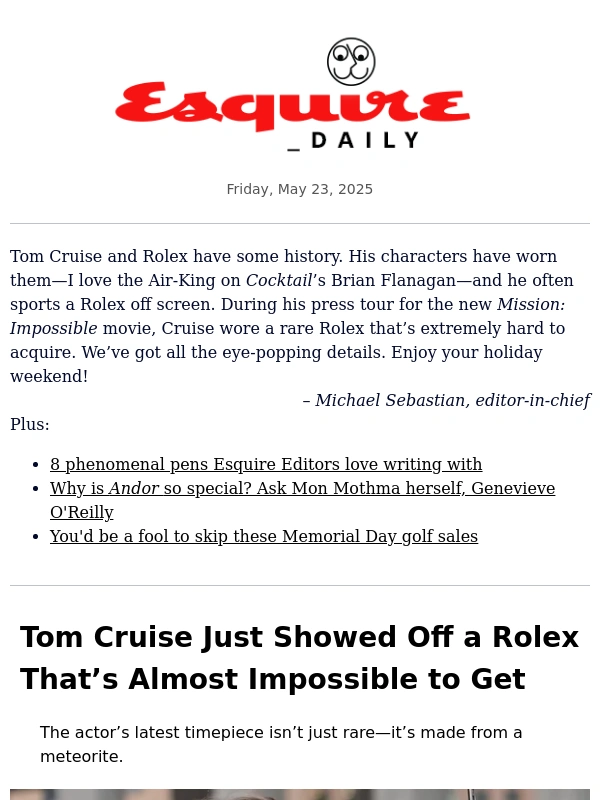 Esquire - Get a Load of Tom Cruise's Rolex