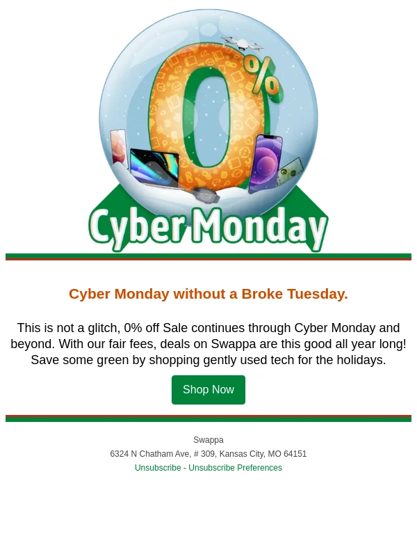 Swappa - Cyber Monday - Still 0% Off Newish Tech