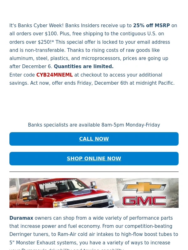 Banks Power - ? CYBER WEEK DEALS IN PROGRESS ? Banks Insider Exclusives | Free Shipping | Beat the Price Increase!