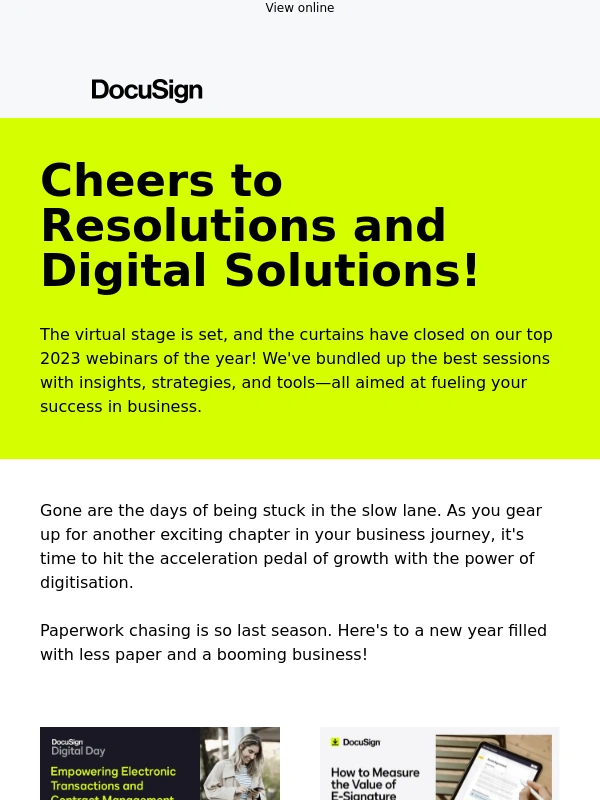 DocuSign - Transform your 2024 business resolutions into reality with our exclusive webinars for 1 more month