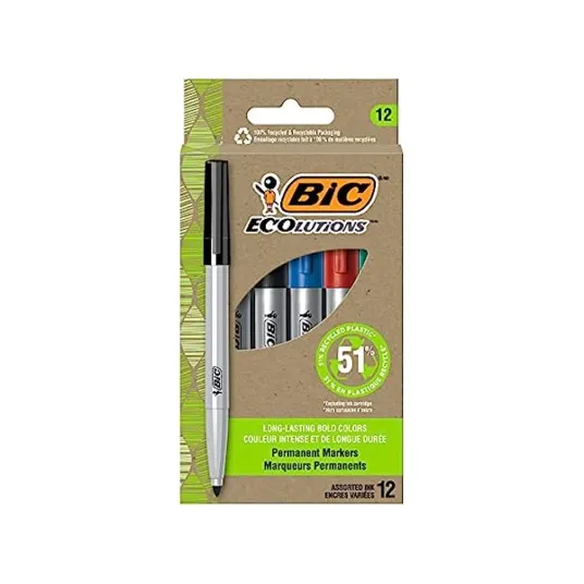 Prime members: BIC ReVolution assorted permanent marker 12-pack