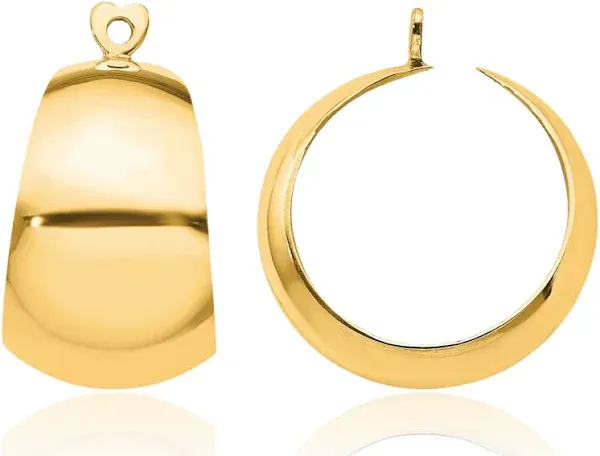 14K Solid Yellow Gold Hoop Earring Jackets