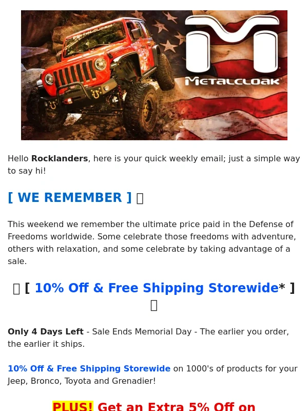 Metalcloak - ?️ Memorial Sale + New Products + The Latest Vid