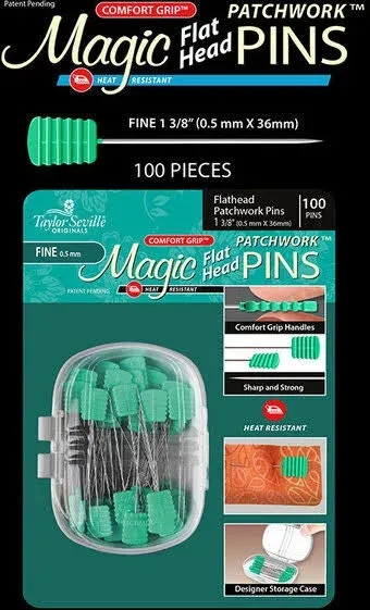 Taylor Seville Magic Pins Flathead Patchwork Fine 100pc