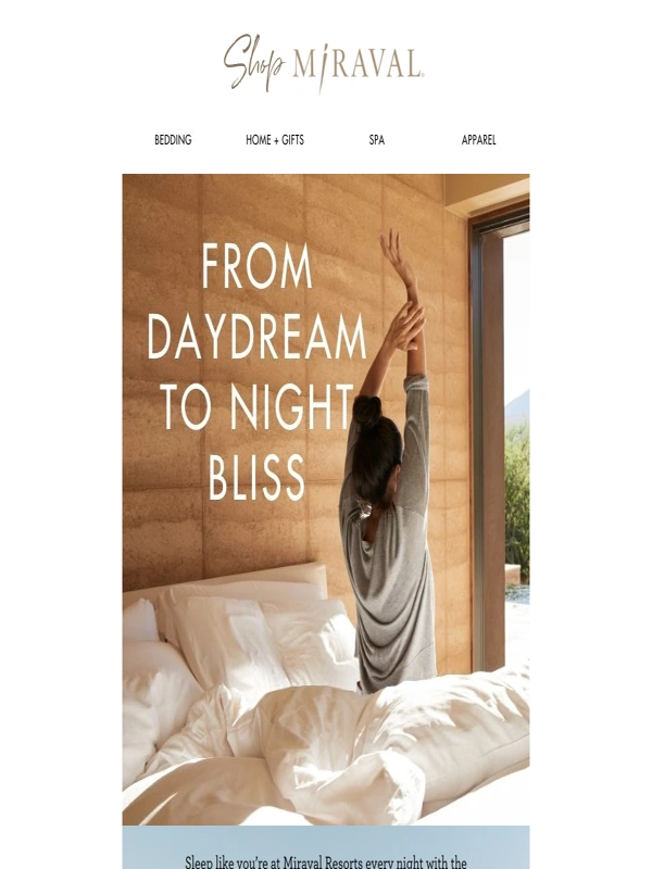 Miraval - Cozy Up & Save 30% on Dreamy Miraval Bedding!