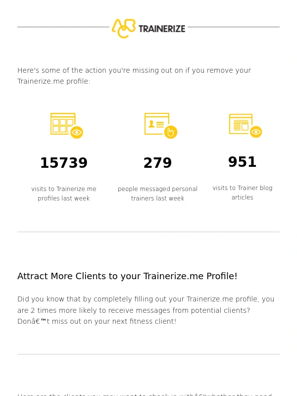 Trainerize - Weekly Summary