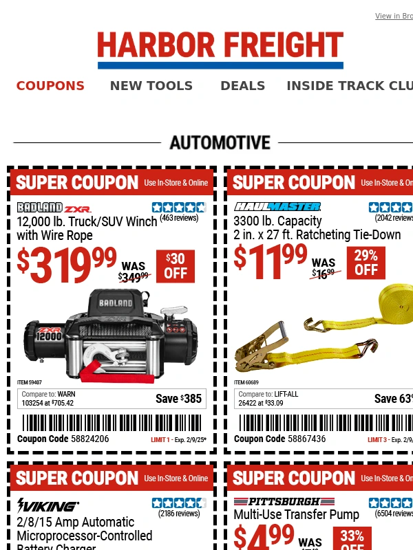 Harbor Freight - It’s Tool Savings Time With These COUPONS & DEALS