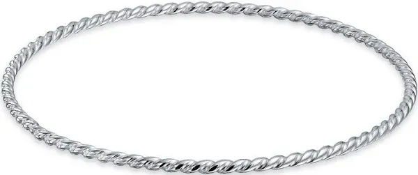 Bling Jewelry Women's Sterling Silver Twisted Stackable Bangle Bracelet