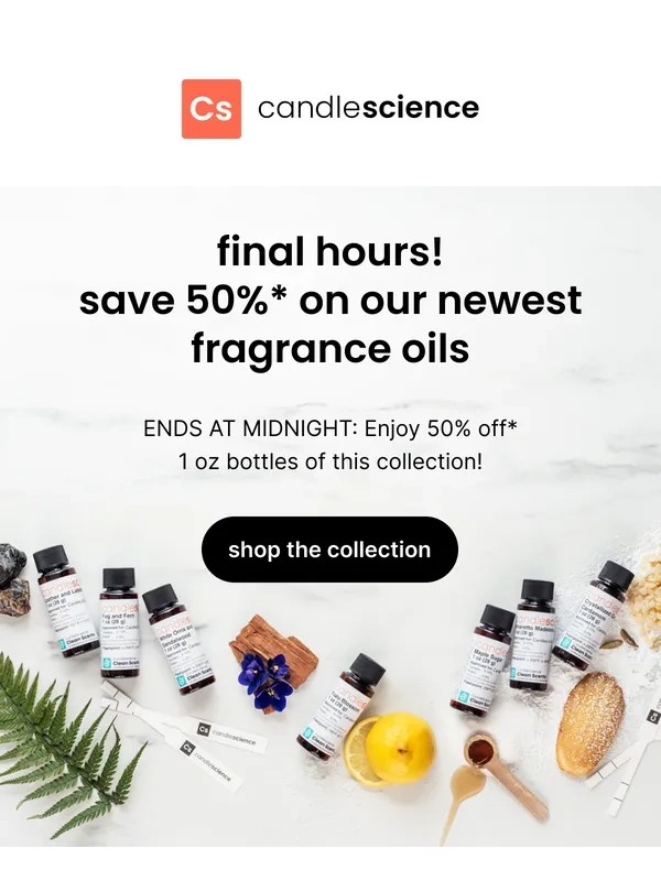 CandleScience - Final hours to save on our new fragrance oils!