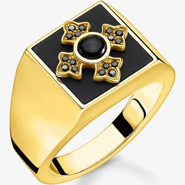 Thomas Sabo Ring Royalty Gold-Plated Sterling Silver Rebel at Heart