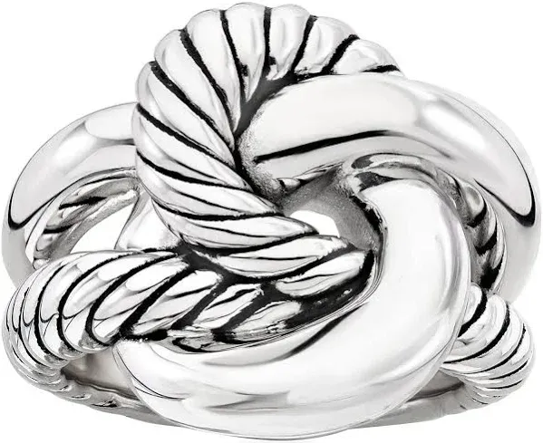 Italian Sterling Silver Roped Knot Ring