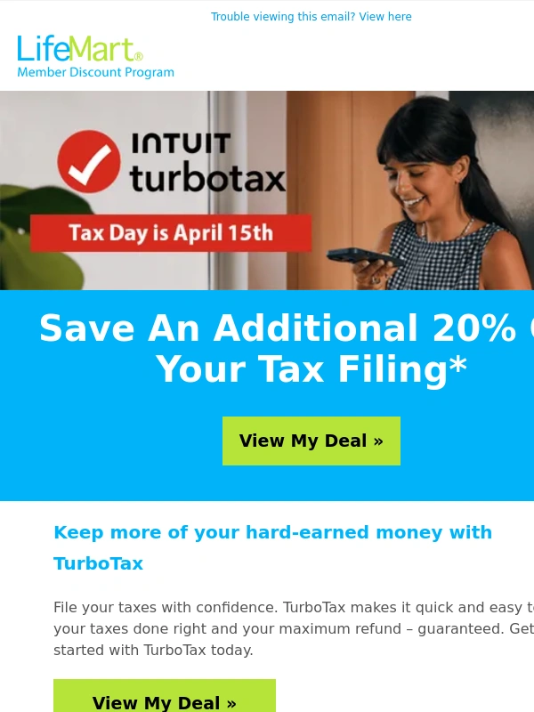 TurboTax - Tax Deadline Is Today. File Now & Save 20% With TurboTax