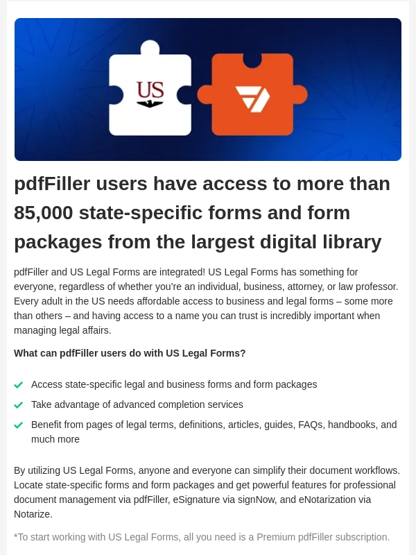 PDFfiller - Access a library of more than 85,000 state-specific forms