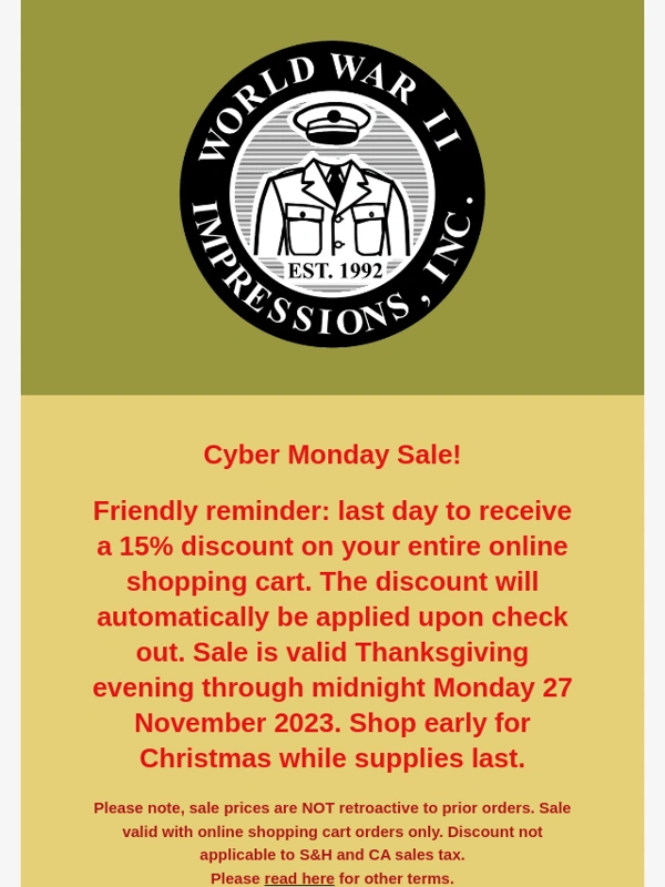 Frontier - Reminder: 15% off Cyber Monday Sale,Just A Few Hours Left