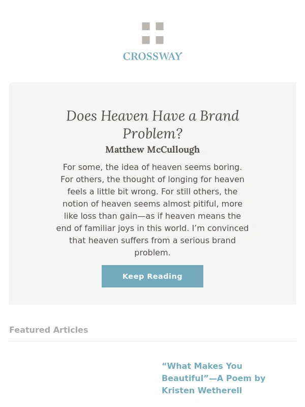 Crossway - Does Heaven Have a Brand Problem?