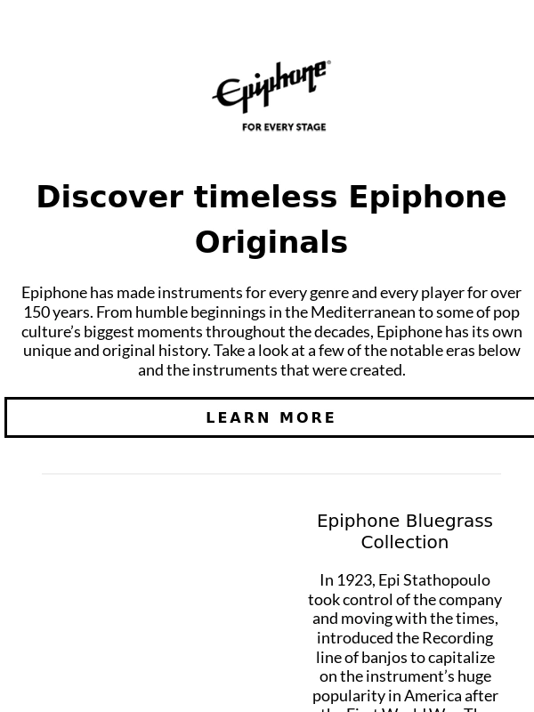 Epiphone - Revisit classic Epiphone models