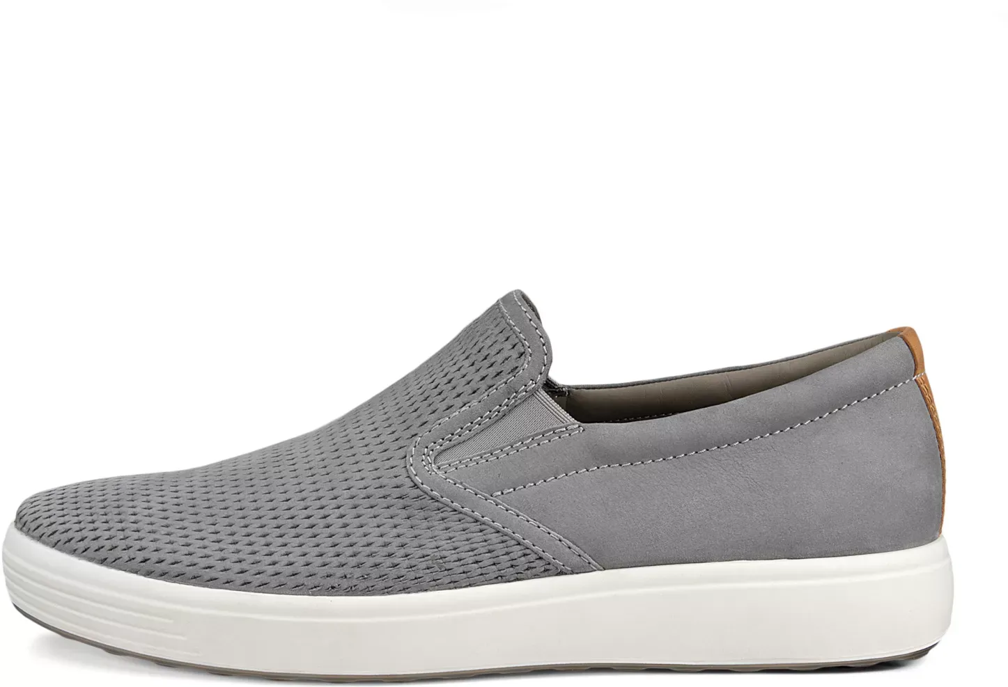 ECCO Soft 7 - Men's Nubuck Slip-On - Grey