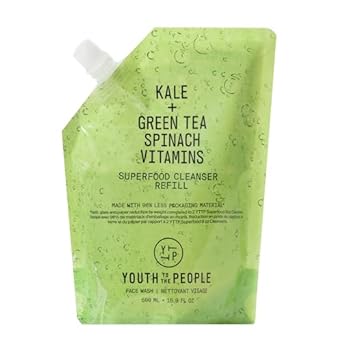 Youth To The People Superfood Facial Cleanser - Kale + Green Tea Daily Face Wash, Gentle Makeup Remover, With Antioxidants for Glowing Skin & Less Visible Pores, Award-winning, Refillable Packaging