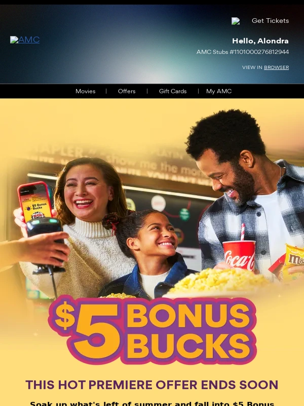 AMC Theatres - Summer Is Ending and So Is This Offer