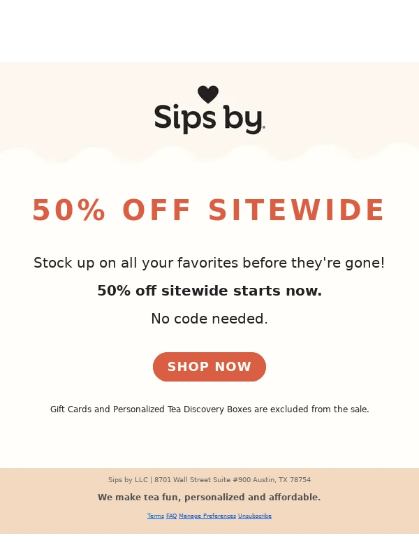 Sips by - 50% OFF SITEWIDE STARTS NOW